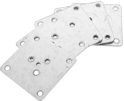 WOONEKY 5 pezzi Piastre di Montaggio Gambe Mobili Piastra di Fissaggio in Ferro Spesso con Adatta per Tavoli Sedie Divani e Mobili Connessione Stabile e Resistente per Piedini Sostitutivi