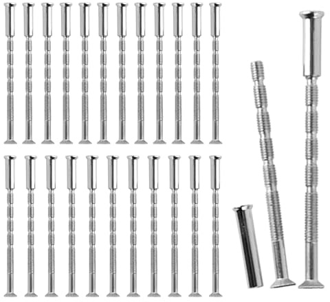 25Pcs M4 Door Handle Screws and Sleeves, Door Handle Bolt Through Fixings | Nickel Plated Door Handle Screws, Door Lock Bolts Screws for Doors Handles Cabinet Drawer Knobs Escutcheons