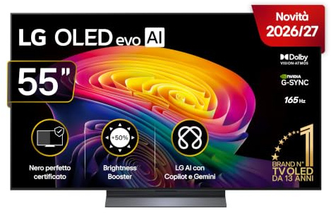 LG OLED evo AI C6 OLED55C64LA Televisione Classe F, Colore Charcoal Black
