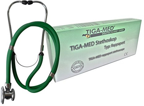 RAPPAPORT professionale Stetoscopio Verde Set (= 2 pezzi) Doppio tubo tiga-med qualità stethoskope stetoskop