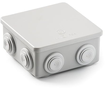 FAMATEL – Wasserdichte Abzweigdose IP55 | Deckel verschraubt | Mit Kegel | 100 x 100 x 45 | Grau