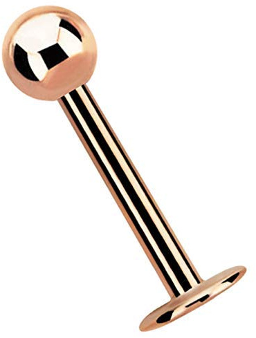 Piercing Labret, Rose Gold, 4 mm Platte in 1,2 mm mit 3 mm Kugel