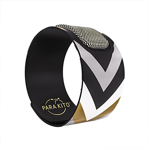 PARA'KITO Mosquito Insect & Bug Repellent Wristband - Waterproof, Outdoor Pest Repeller Bracelet w/Natural Essential Oils - Gold Edition Party Wristbands (Berlin)
