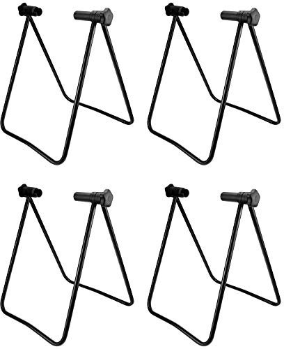 4x WELLGRO Hinterrad Fahrradständer - Stahl, schwarz, platzsparend zusammenklappbar