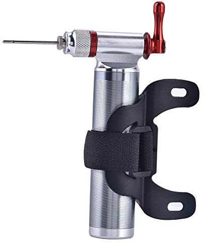 Mini Tragbare Fahrradpumpe - Aluminiumlegierungspumpe mit CO2 Schlauch, Gummiventil, Leichte Inflator f¨¹r Balls