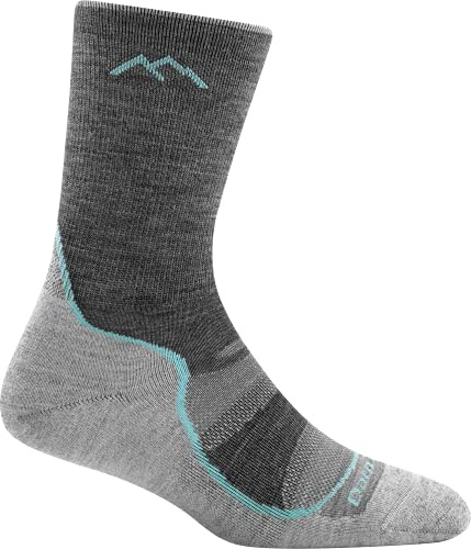 Darn Tough Vermont Women's Light Hiker Micro Crew Lightweight with Cushion Sock (Style 1967) - Grey/Slate, Medium