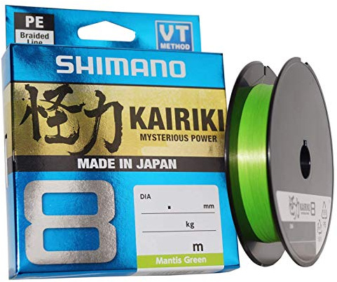 Shimano Kairiki 8, 150 Meter, Mantis Grün, Geflochtene Angelschnur, 59WPLA58R0
