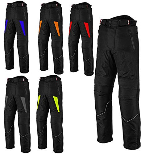 PROFIRST Motorbike Trouser Men’s - Motorcycle Waterproof Cordura Textile Trousers Pants Armors for Men's Boys (Black, 2XL-38 Waist)