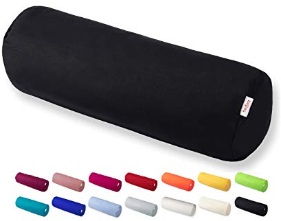 beties Basic Nackenrollenbezug ca. 15x40 cm schwarz | Kissenhülle, 100% Baumwolle, viele fröhliche Uni-Farben