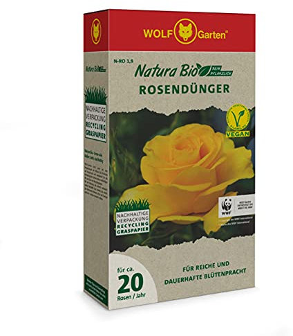 Wolf-Garten - Natura Bio Rosendünger N-RO 1,9 für ca. 20 Rosen pro Jahr, Verpackung aus Recycling Graspapier