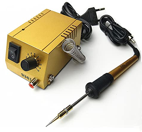Mini station de soudage avec fer à souder réglable, 10 vitesses, température réglable de 50 à 450 °C, température de 18 W, kit de soudure pour loisirs