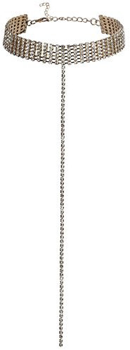 Gualiy Choker Halsband Frauen Lang 6 Zeilen Kristall Halskette Choker Gold Gold Halsreifen für Frauen
