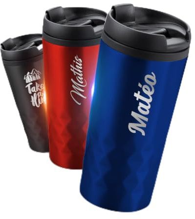 GRAVURE CONCEPT Gobelet Isotherme Personnalisable - 300ml (SALAK) - Bleu | COFFEE TUMBLER - Mug Personnalisé - Haute qualité - Finition premium - Personnalisation sur mesure