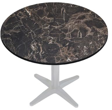 GGMMÖBEL COMPACT | Esstisch HPL Tischplatte | Ø58 cm | Cappuccino-Marmor | Perfekt für klappbare Gartentisch, Esstisch | Outdoor | Restaurant, Cafe, Bar