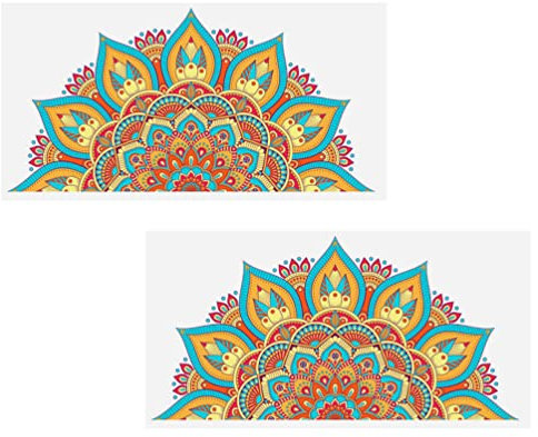 2 Piezas Vinilo Decorativo Mandalas Pegatinas Extraíbles Etiqueta De La Flor De Namaste Murales Pared Pelar y Pegar Polivinilo Colgar En La Pared Cuarto Del Bebé