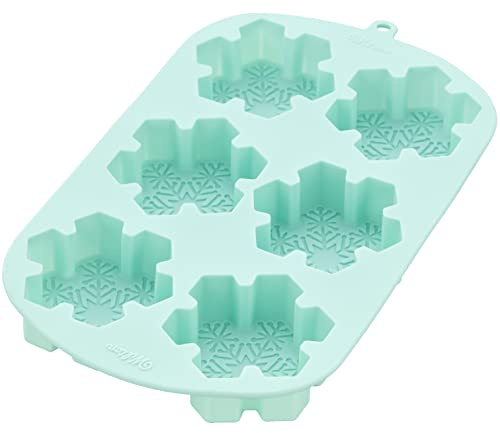 Wilton Silicone Mould Stampi Silicone, Snowflakes | Stampo in Silicone con Fiocchi di Neve per Decorazioni Invernali e Natalizie, Resistente fino a 260°C, 6 Cavità