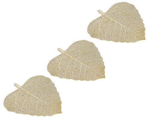 Coshar Teesieb aus Edelstahl, Blattform, Tee-Ei für lose Blätter, Teefilter, Netz-Teefilter, Gold, 3 Stück