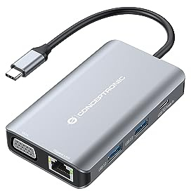 ADAPTADOR USB-C 7IN1 CONCEPTRONIC HDMI VGA USB 3.0 LAN GIGABIT USB-C CARGA 100W