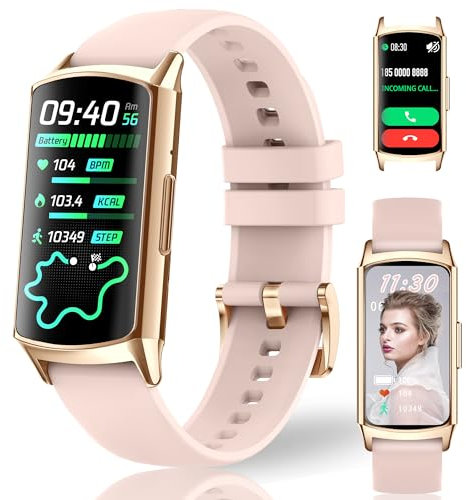 YEDASAH Smartwatch Herren Damen, Fitnessuhr Damen mit Telefonfunktion, 1,58'' Touchscreen, 120 Sportmodi Fitness Tracker, IP68 Wasserdicht Sportuhr Outdoor, Roségold