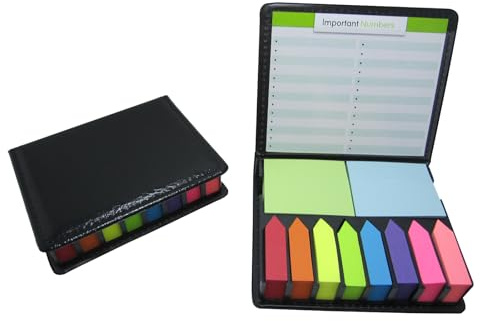 Cute Paper Cute Boxed Self Sticky Notes Set, 2000 Pages Colorful Tape Flags, Arrow Flags Colored Labels with Memo Pads, 12 Colors Makers Tabs with Mini Design Plastic Holder Box Ider by Cutepaper