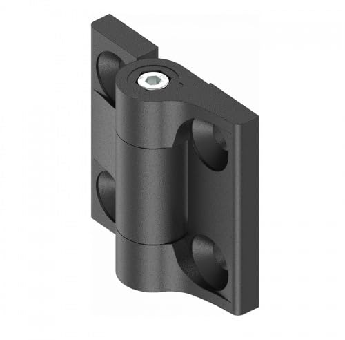 KINETIK MSystem® KM.SCZN40EF Drehmomentscharnier 40x40 mm 180° Metall Scharnier mit einstellbarer Friktion - Zinkdruckguss schwarz - 1 Stück