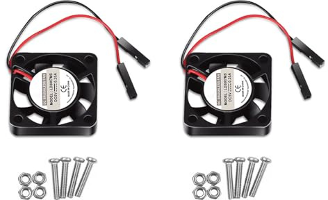 2 Stück 3007 Lüfter für Raspberry Pi 5, 3 B+, 3 B, 2 B+, 30 x 30 x 7 mm, Bürstenlos, 3,3-5V DC, leiser Kühler