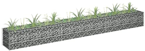 AUVYI Steinkorb Gartendeko 270x30x30 cm Gabionen Hochbeet Gabione Gabionenwand Terrasse Pfosten Stabile Konstruktion GabionenSäule Steingabionen Gabionenkörbe Pflanzenwand Verzinkter Stahl