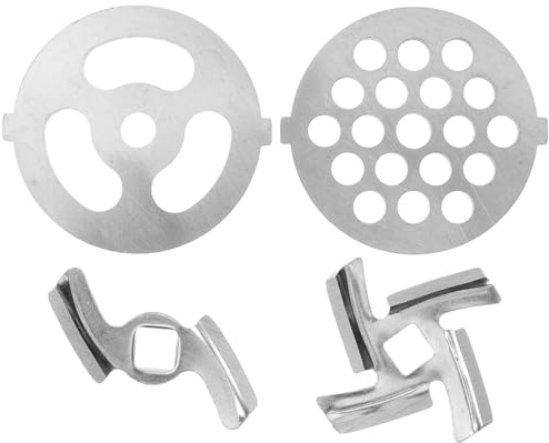 TOPBATHY picadora de carne eléctrica hoja y rejilla 4 piezas acero inoxidable accesorios cocina picado carne para uso doméstico reemplazo sólido