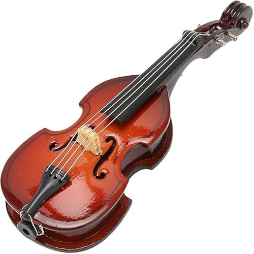 Brosche in Form einer Miniatur-Musikinstrument-Kontrabass-Violine, Anstecknadel, Musikinstrument-Brosche aus Harzmaterial mit box, bedeutungsvolles für einen