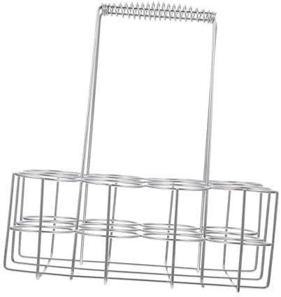OKUMEYR Silver Iron Beer Storage Basket Portable Bottle Rack