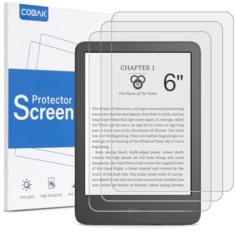 CoBak 3 Stück Blendfreier, Matter Displayschutz für 6 Zoll Kindle 11th Generation 2024 und 2022 Released, Kobo Nia, PocketBook – Hohe Klarhei PET Folie Nicht temperierter Film