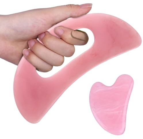 2 Stück Gua Sha Massagegerät Set, Ganzkörper Guasha Schaber, Gua-Sha-Stein-Massagewerkzeug für Beine, Rücken, Gesicht, Nacken, Muskelentspannung, Beseitigung von Müdigkeit, Spa-Hautpflege