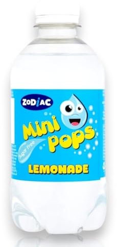 Mini Pop Assorted Flavoured Soft Drinks Sugar-Free 330ml each Bottles 24 or 12 Pack Cola, Lemonade, Dandelion & Burdock, Orange, RaspBerry, Bubble Gum (12 Bottles, Lemonade)