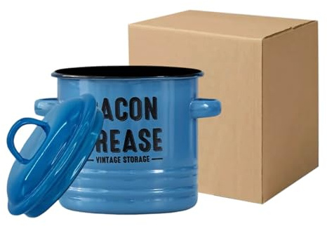 Grandi contenitori da cucina smaltati, barattoli per alimenti con coperchio, ermetici, per farina, riso, pasta e prodotti secchi, durevoli ed eleganti, da cucina, Nzj209 (blu, 12 x 6 cm)