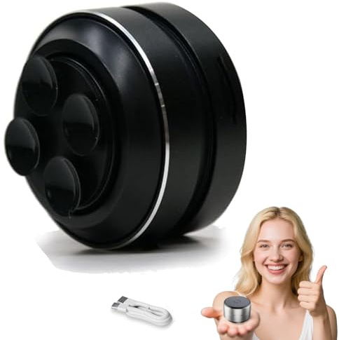 Thumpy Speaker, Thumpy Mini Bone Conduction Bluetooth Speaker with Suction Cup, Waterproof Compact Speakers, Portable Wireless Stereo, for Shower, Kitchen, Travel, and Outdoor (Black,1Pc)