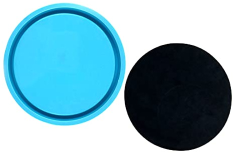 XuQiZZpp Grand plateau en résine - Plateau de service rond en silicone avec plateau époxy - Pour plats à bijoux