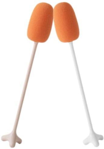 WEKAMOS Lot de 2 Brosses Éponge pour Bouteille à Long Manche en Plastique, Nettoyage Polyvalent pour Gobelets et Bouteilles, la Cuisine et Maison