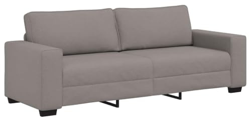 Mhdvray 3-Sitzer-Sofa Taupe 220x77x82 cm Stoff Recamiere Couch klein mit Holz-Metall-Gestell dick gepolstert Modernes Design Robust für Wohnzimmer Büro Jugendzimmer