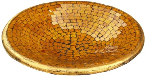 Runde Mosaikschale, handgearbeitet, Keramik, Design 8, klein (Ø 29 cm) | Einzigartige Designs, ideal für Obst oder Dekoration, farbenfrohes Mosaik, aus Keramik & Glas