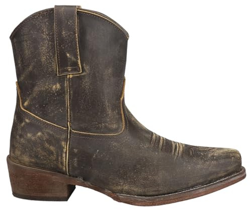 ROPER Womens Dusty Distressed Snip Toe Casual Boots Ankle Low Heel 1-2 - Brown - Size 7.5 B