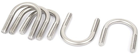 sourcing map 5Stk M6 304 Edelstahl U Form Bügelschraube Verschluss | Für 22mm Rohrdurchmesser