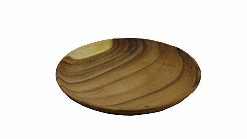 Frera Teller aus Akazienholz, 20 cm Durchmesser, 2 cm hoch, geölt, hochwertige Handarbeit, individuelle Maserung
