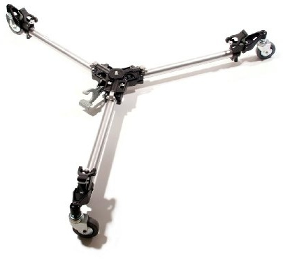 Manfrotto 181 Folding Auto Dolly For Twin Spiked Metal Feet Tripods, Silver