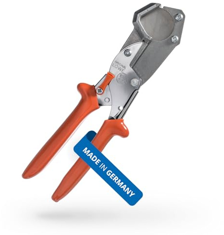 Original LÖWE 5.504 Profi Schlauchschere mit Dreiecksklinge f. Anwendungen in Industrie und Handwerk - scharfe und handliche Schere für exakten Schnitt an Rohren Schläuchen Kraftstoffleitungen, Metall