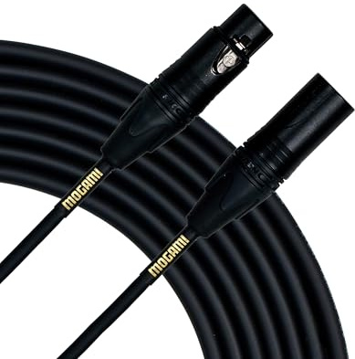 Mogami Gold Studio 10 XLR to XLR Quad Conductor Patch Cable 10 feet with Gold Contacts, XLRM-XLRF Connectors, Pro Audio Noise-Free