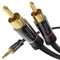 KabelDirekt 10 m – Cavo adattatore da 3.5 mm a 2 RCA Maschio 2 prese RCA/phono, cavo splitter audio Y, per la connessione di smartphone/notebook e altre attrezzature a sistemi Hi-Fi/altoparlanti
