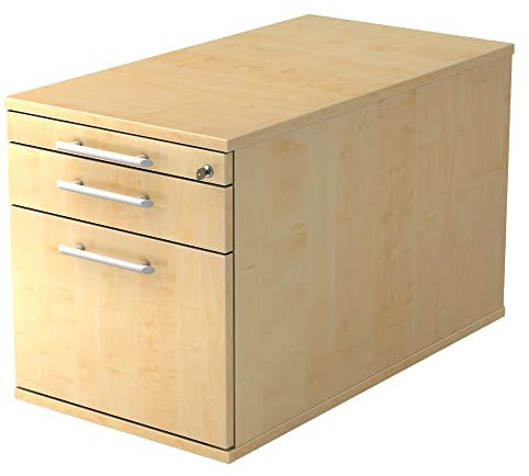 Rollcontainer TC mit 1 Schublade & 1 Hängeregister, 42,8 x 80 x 51,2 cm, Ahorn, Relinggriff
