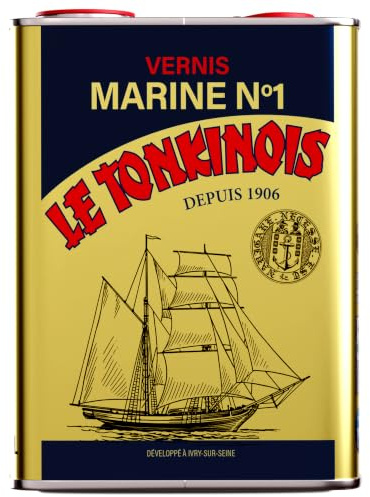 Le Tonkinois Marine No. 1 Bootslack – Öl-Lack auf Lein- & Tungölbasis | Hochglanz & UV-Schutz für Holz innen & außen (Boot, Yacht, Möbel) | 2,5 L