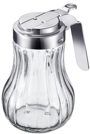 Westmark Sahnegießer/Honigspender, Fassungsvermögen: 250 ml, Glas/Rostfreier Edelstahl, Berlin, Transparent/Silber, 65302260