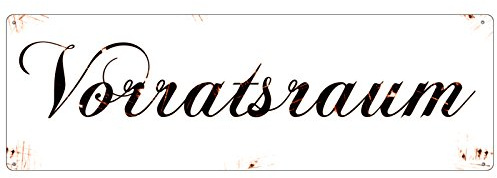 METALLSCHILD Shabby Blechschild VORRATSRAUM Türschild Speisekammer Küche